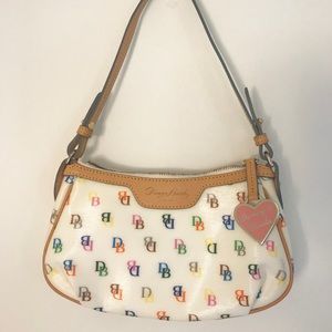 Rooney & Bourke Small White Leather Logo Handbag